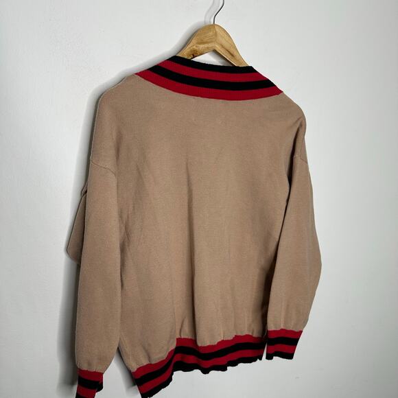 ALEXIA ADMOR Frances Cardigan Camel v neck viscose oversized women's XS - Picture 6 of 8